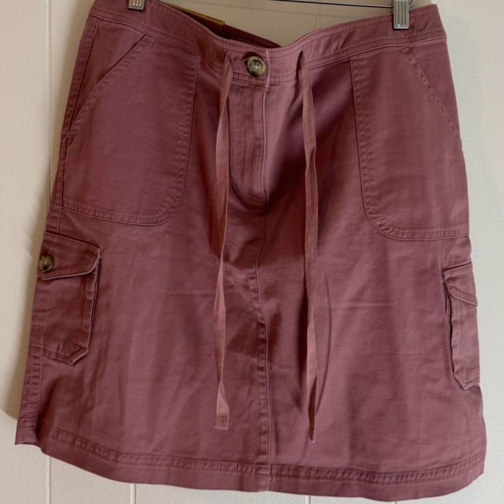 L.L. Bean Mauve Cargo Skirt with Buttoned Pocket